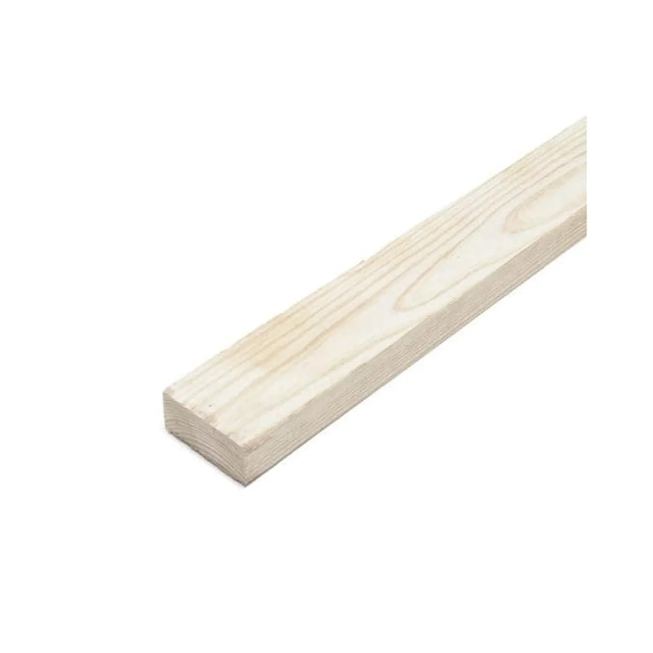 A single Go Build 2 in. x 4 in. x 4 ft. Premium Ground Contact Pressure Treated Lumber board with visible wood grain and rectangular shape, viewed at an angle on a white background; durable for outdoor use.